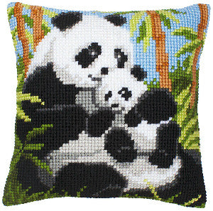 VERVACO Kreuzstich Packung Kissen-Panda inkl. Material