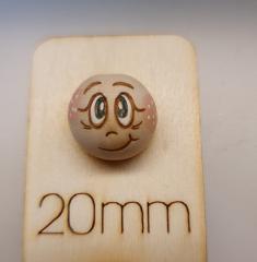 10x Holzköpfe mit bemaltem Gesicht, 2cm,verschiedene Varianten
