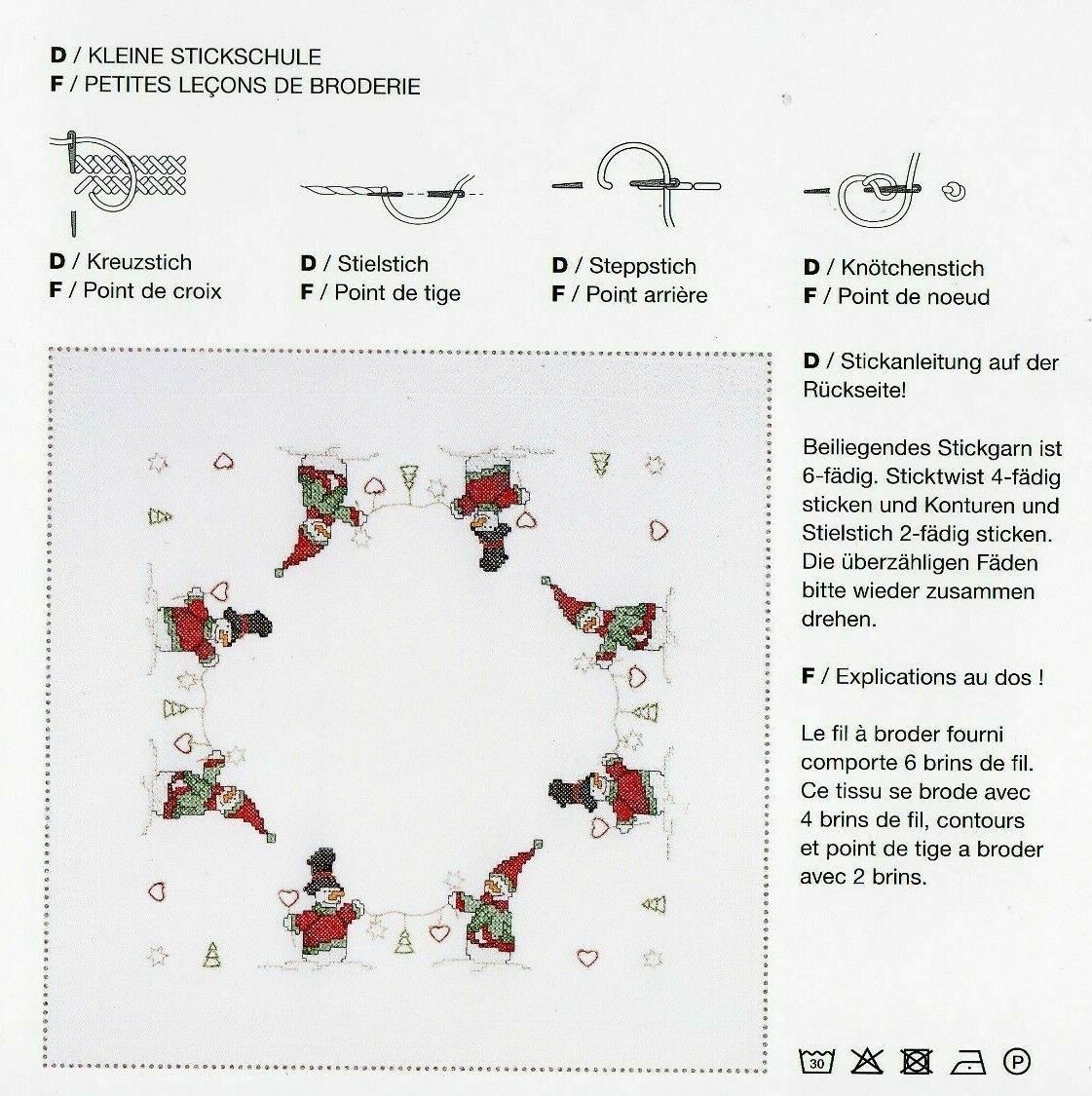 Rico Design TISCHDECKE Kreuzstickerei Kreuzstich -Stickpackung Schneemänner 80x80
