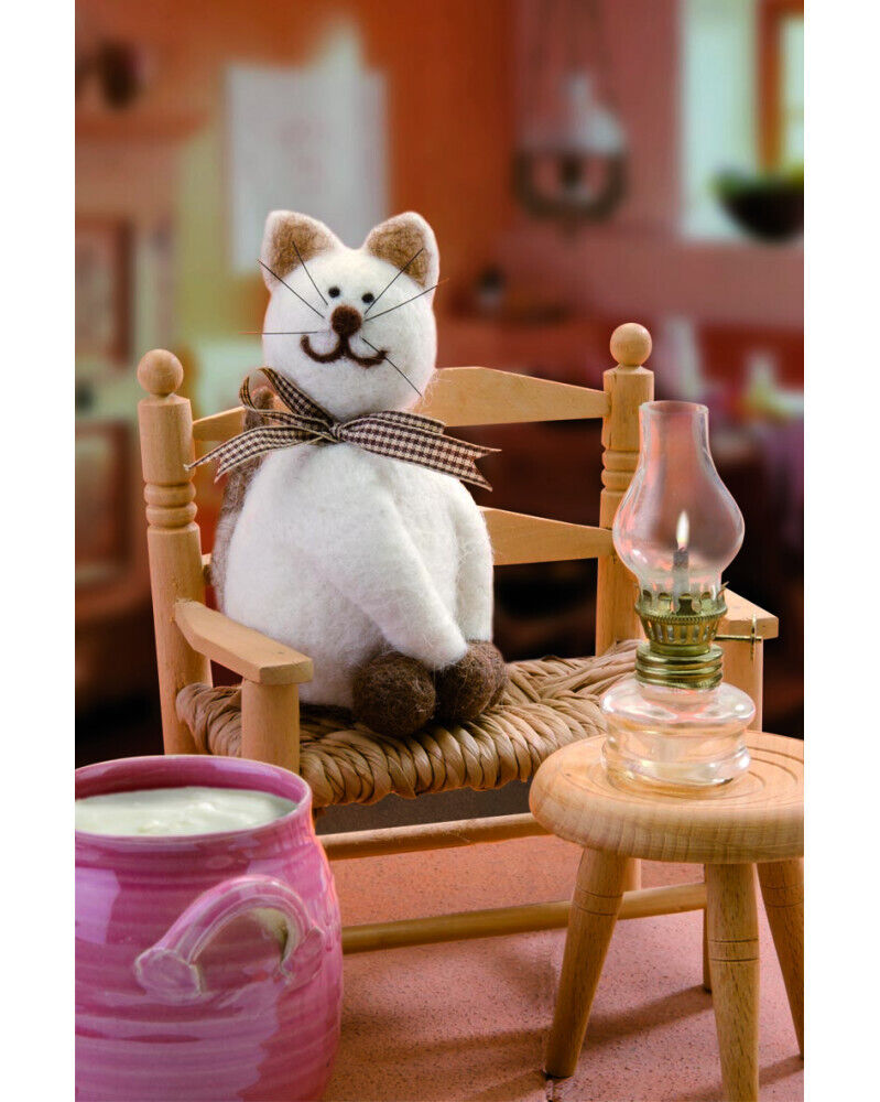 Glorex Filz-Bastelset Katze ,creme,braun