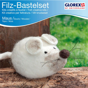 Glorex Filz-Bastelset Maus ,creme,braun