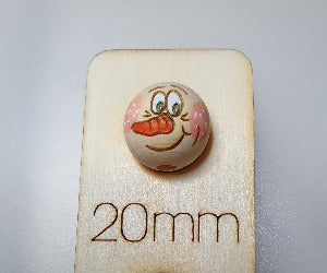 10x Holzköpfe mit bemaltem Gesicht, 2cm,verschiedene Varianten