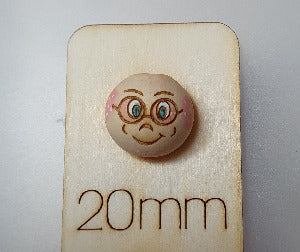 10x Holzköpfe mit bemaltem Gesicht, 2cm,verschiedene Varianten