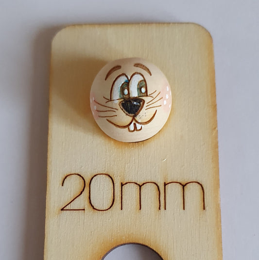 10x Holzköpfe mit bemaltem Gesicht Ostern, 2cm,verschiedene Varianten