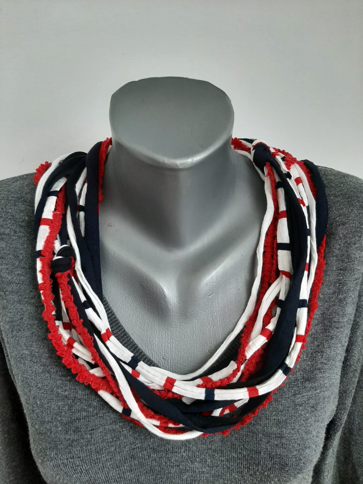 Loop-Schal Marine, handgeknüpft