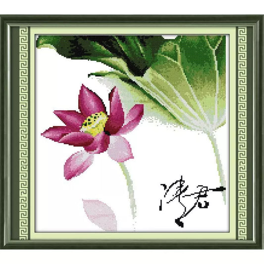 Cross Stich Kreuzstickerei Kreuzstich Stickpackung Lotus 2 46x47cm