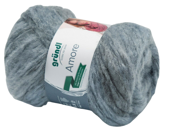 GRÜNDL Amore Wolle 100g 120m, 02 Hellgrau