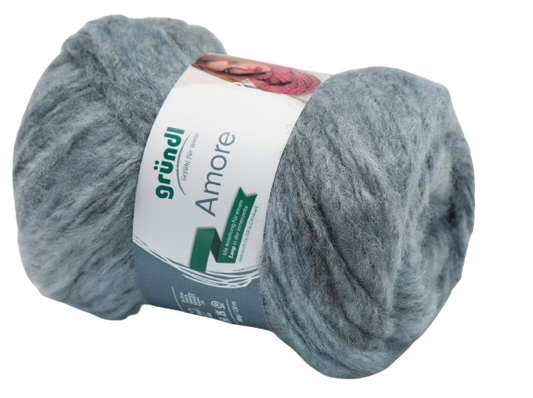 GRÜNDL Amore Wolle 100g 120m, 02 Hellgrau