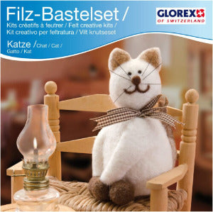 Glorex Filz-Bastelset Katze ,creme,braun