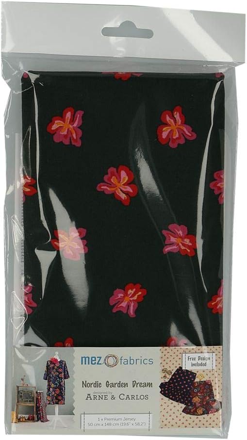 Baumwolljersey NORDIC GARDEN DREAM, Blüten, , Arne & Carlos, Stoffzuschnitt mit 50x148cm