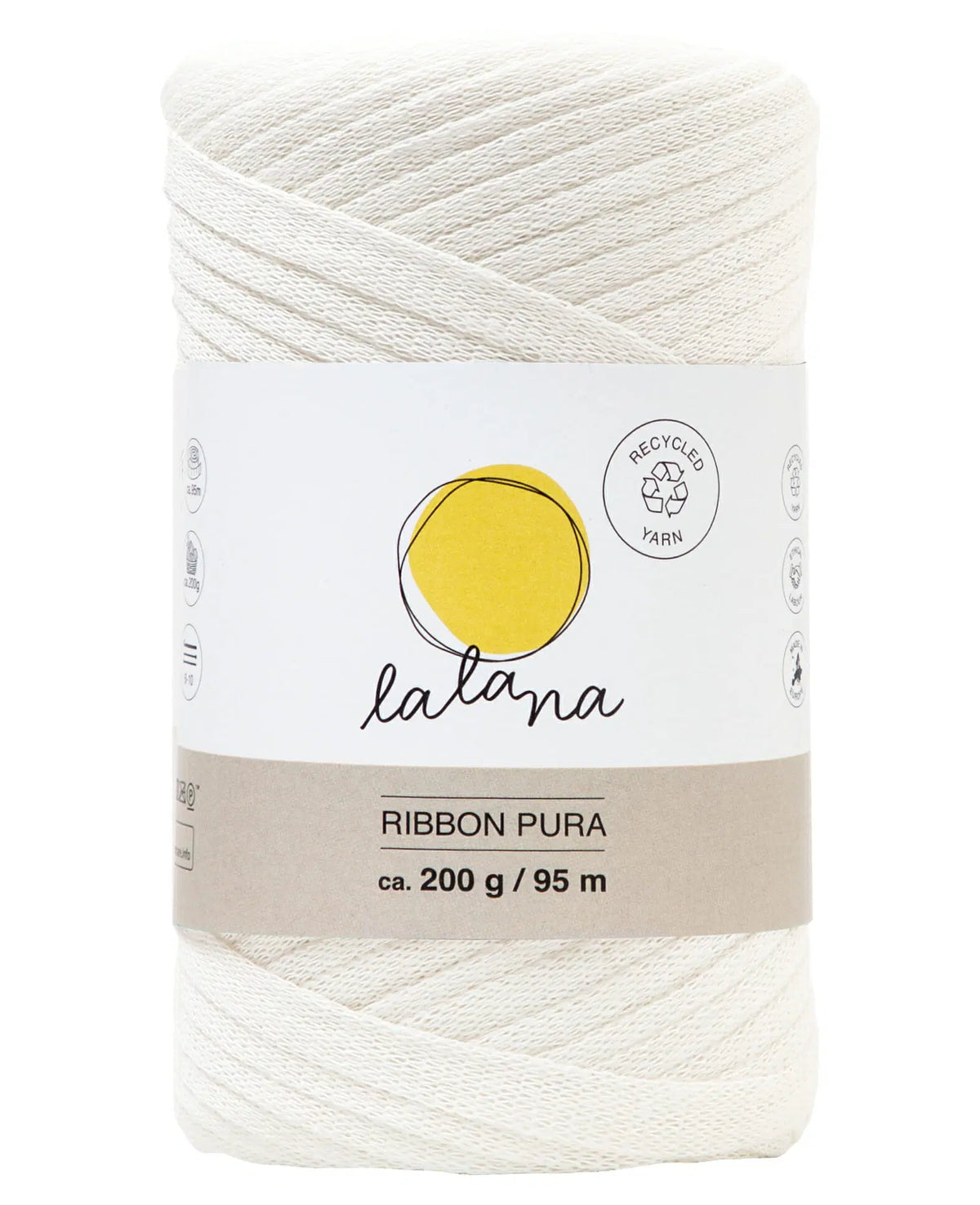 Garn Ribbon Lalana Ribbon Pura ,Garn für kreative Projekte,Bandgarn,100% recycled ...