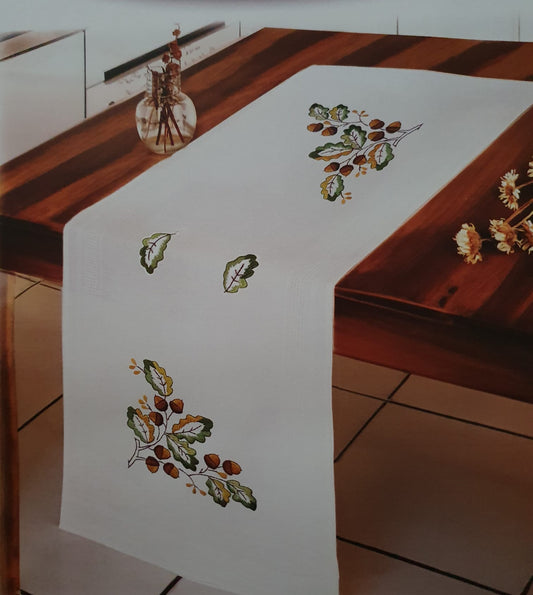 Duftin Stickpackung Läufer Herbst, Platt-Stielstich 40x100cm