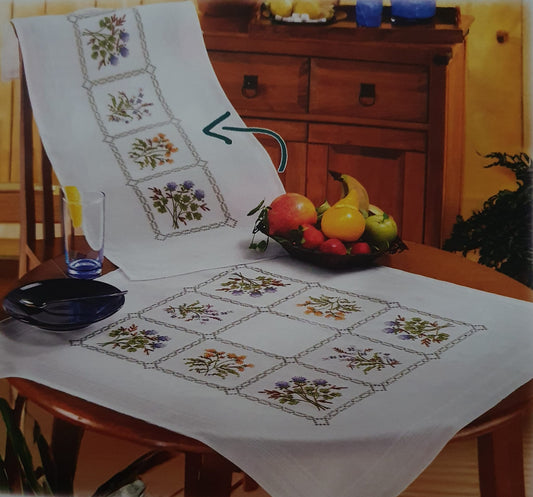 Duftin Stickpackung Läufer Blumenstrauß, Kreuzstich 40x100cm