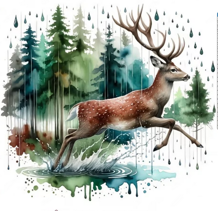 Cross Stich Kreuzstich Stickpackung BILD- Hirsch 36x36cm