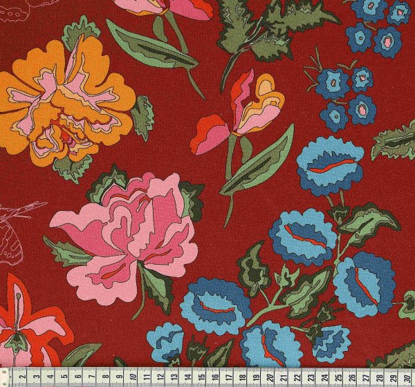 Baumwolljersey NORDIC GARDEN DREAM, Blüten, , Arne & Carlos, Stoffzuschnitt mit 50x148cm