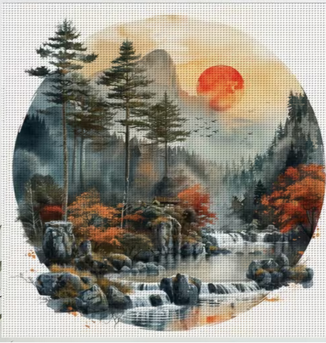 Cross Stich Kreuzstich Stickpackung BILD-Kanada 40x40cm