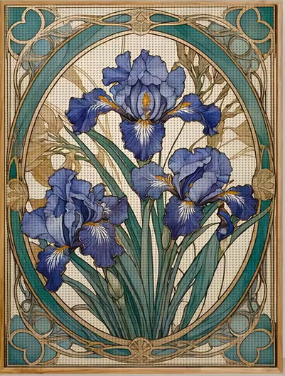 Cross Stich Kreuzstich Stickpackung BILD-LIlien 30x40cm