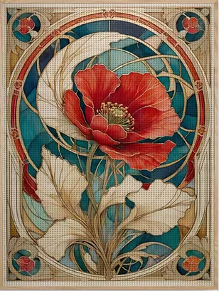 Cross Stich Kreuzstich Stickpackung BILD-LIlien 30x40cm