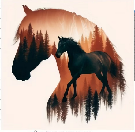 Cross Stich Kreuzstich Stickpackung BILD- Pferd 36x36cm