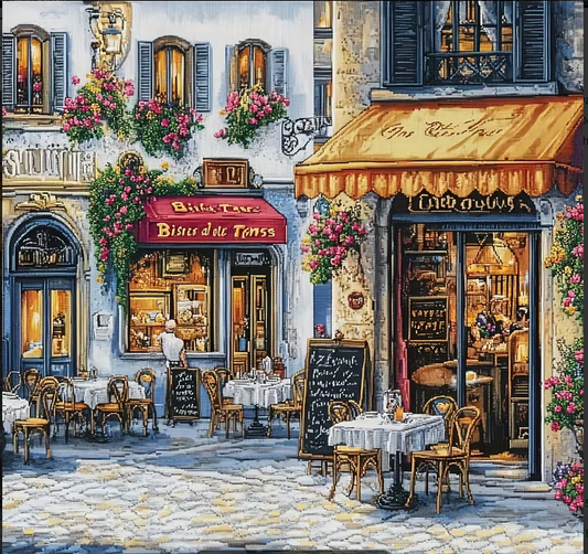 Cross Stich Kreuzstich Stickpackung BILD-Kleiner Platz 40x40cm