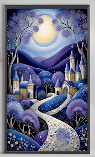 Cross Stich Kreuzstich Stickpackung BILD- Schloß 36x66cm