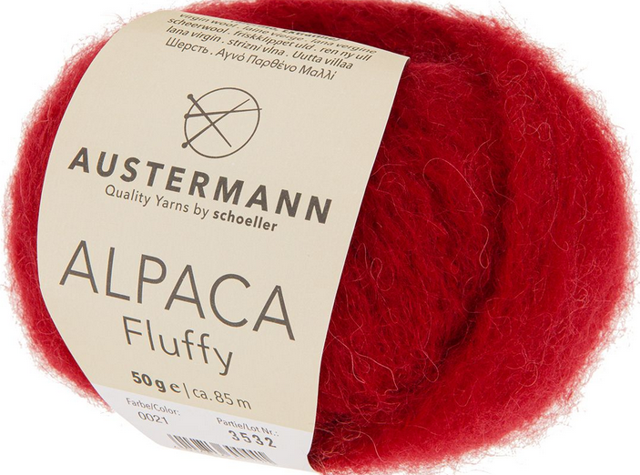 Alpaca Fluffy von Austermann® 100 % Natur,50gr,85m