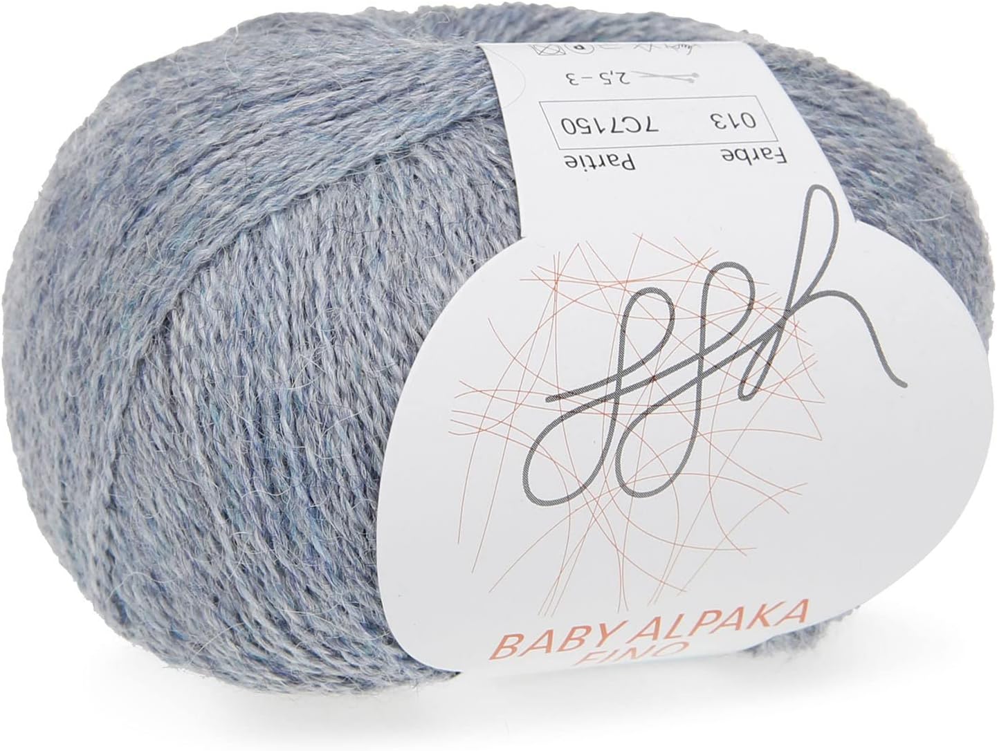 ggh Baby Alpaka Fino - 100% Baby Alpaka Wolle - 25g Wolle zum Stricken oder Häkeln - Lacegarn