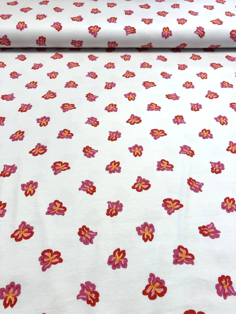 Baumwolljersey NORDIC GARDEN DREAM, Blüten, , Arne & Carlos, Stoffzuschnitt mit 50x148cm