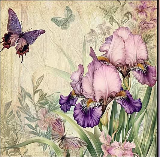 Cross Stich Kreuzstich Stickpackung BILD- Iris 40x40cm