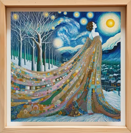 Cross Stich Kreuzstich Stickpackung BILD- Königin der Nacht 36x36cm