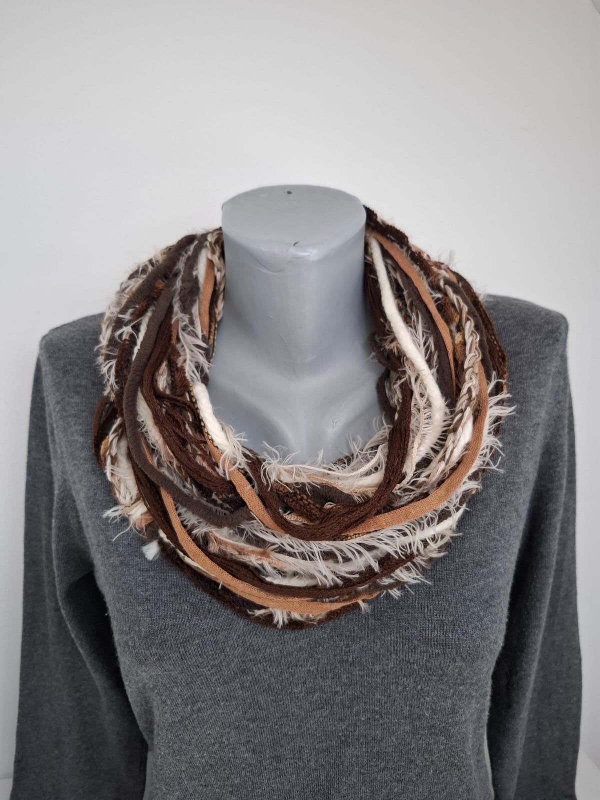 Loop-Schal Baum,  handgeknüpft Wintervariante