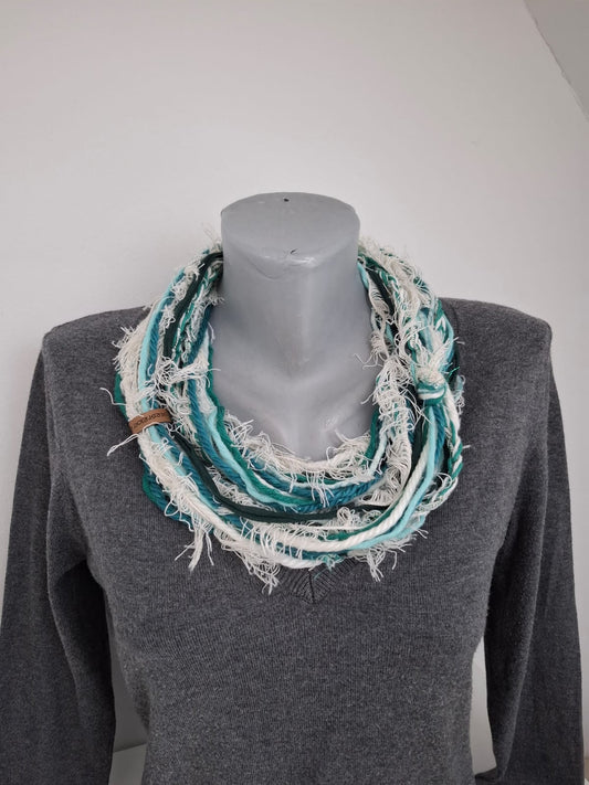 Loop-Schal Stürmische See, handgeknüpft