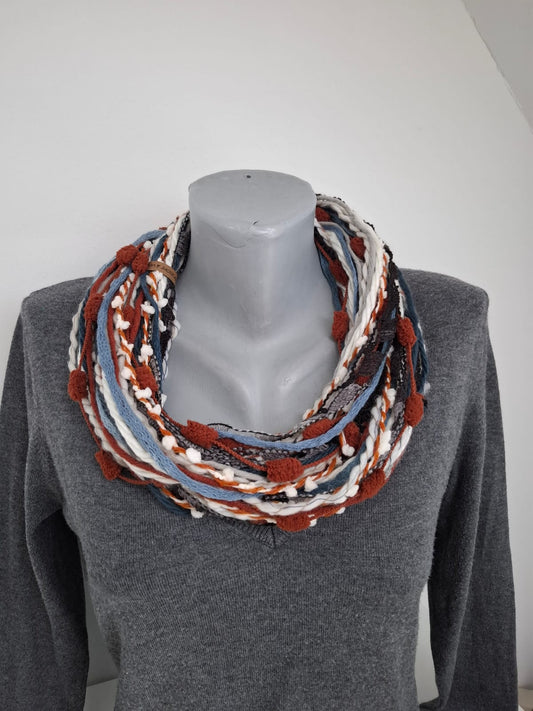 Loop-Schal Schiefer, handgeknüpft Wintervariante