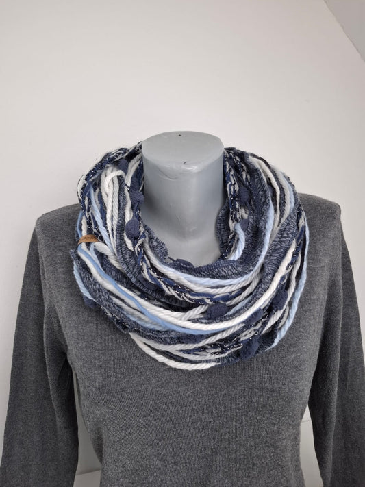 Loop-Schal Pazifik, handgeknüpft Wintervariante