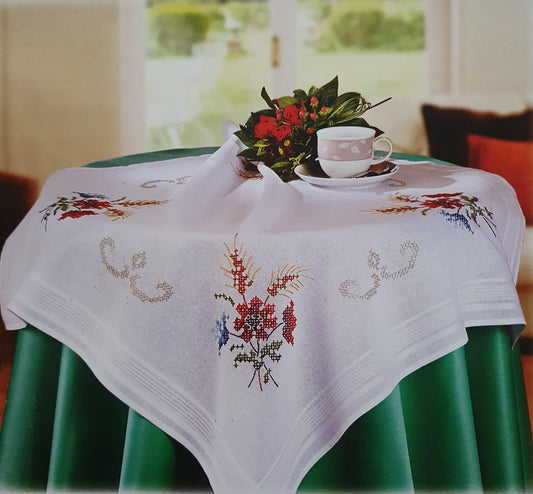 Duftin Stickpackung Mitteldecke Frühsommer, Kreuzstich 80x80cm
