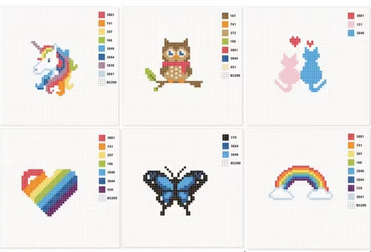 Cross Stich Kreuzstich Stickpackung Mini Set Anhänger