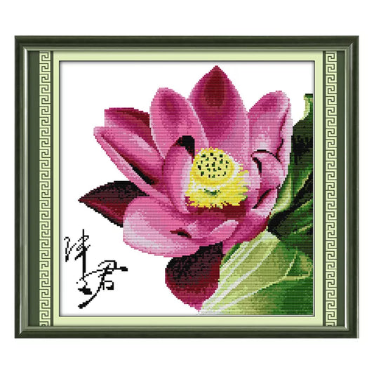 Cross Stich Kreuzstickerei Kreuzstich Stickpackung Lotus 1 47x47cm