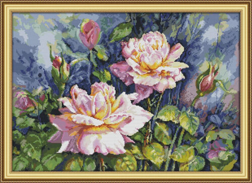 Cross Stich Kreuzstickerei Stickpackung BILD-Vintage Rose 75x55cm