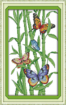 Cross Stich Vorgedruckte Kreuzstich Stickpackung BILD-Schmetterling 36x56cm