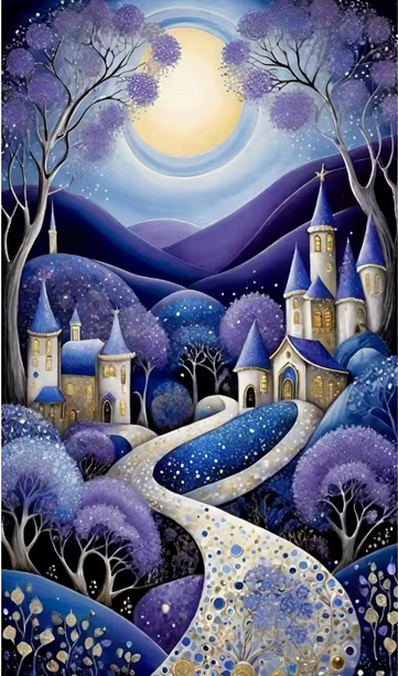 Cross Stich Kreuzstich Stickpackung BILD- Schloß 36x66cm