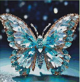 Kreuzstichset  Polster fertig genäht mit Reißverschluss, Schmetterling, 45x45cm