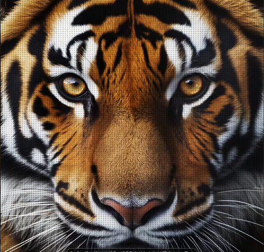 Cross Stich Kreuzstich Stickpackung BILD-Tiger 40x40cm